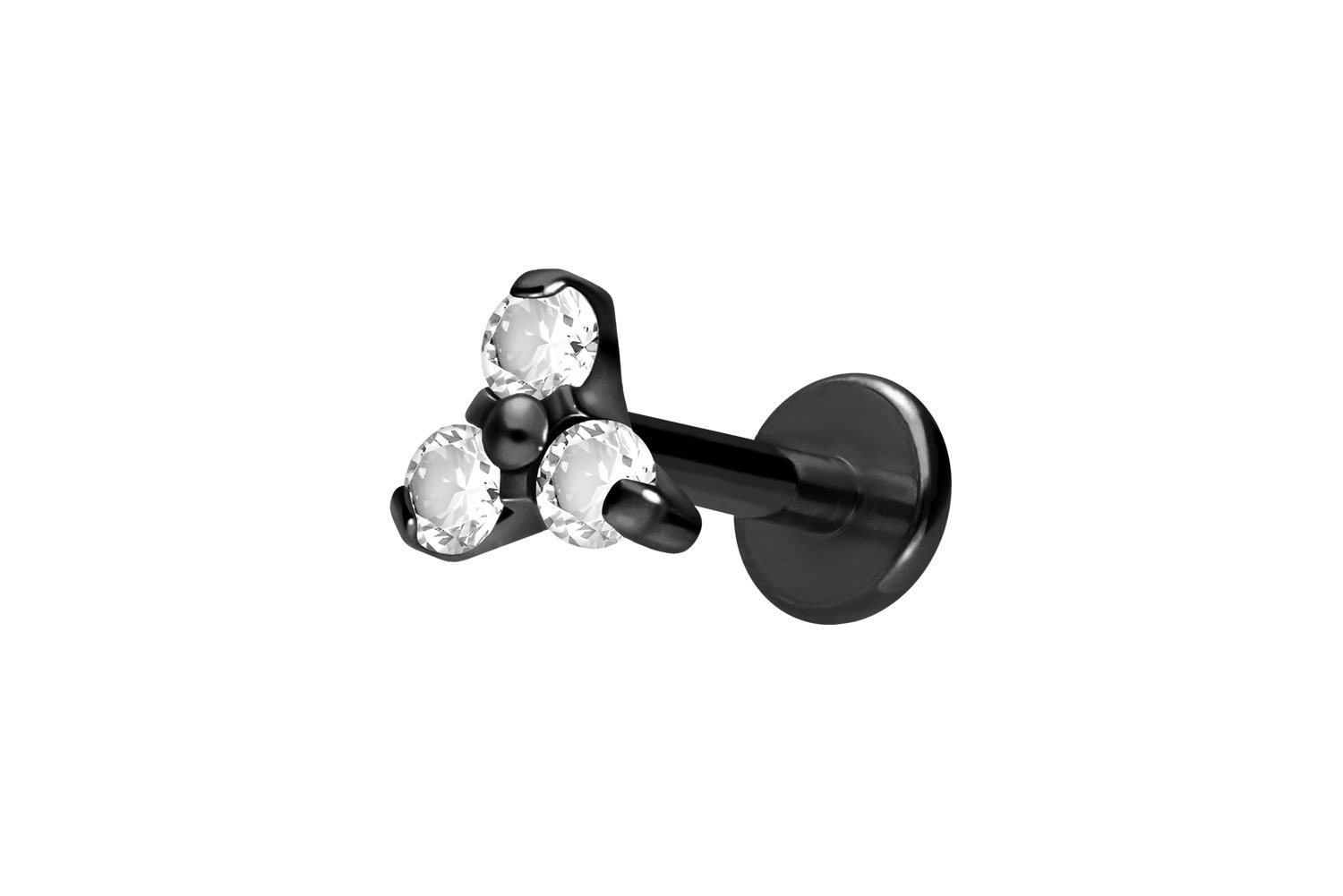 Titan Labret Piercing mit Innengewinde KRISTALLBLUME